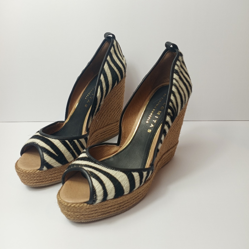 Paloma Barcelo Zebra Print Wedge - image 2